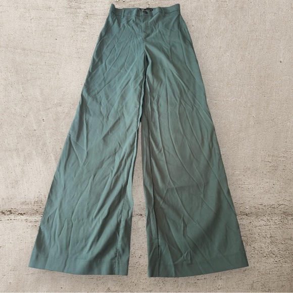 Zara Green Wide Leg Pants - Picture 3 of 12